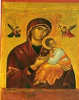 An Icon painting of the Virgin Mary and Child