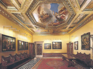 The room of the Three chiefs of the Council of Ten with paintings by Veronese